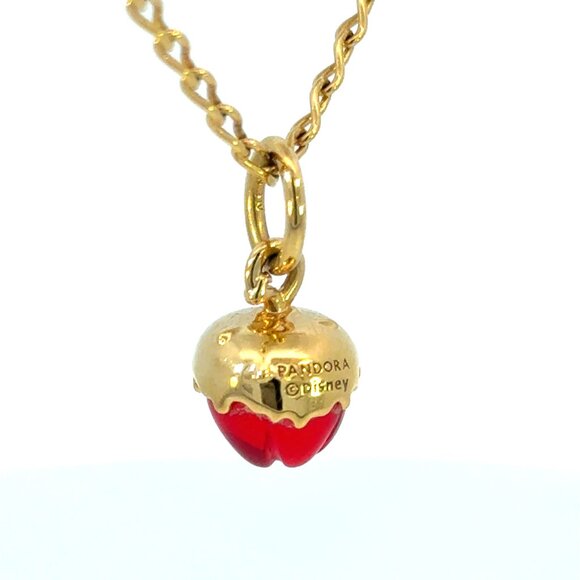 Pandora Evil Queen Poison Apple Charm & Infinity Chain Plated Gold 20" Necklace - Picture 3 of 12